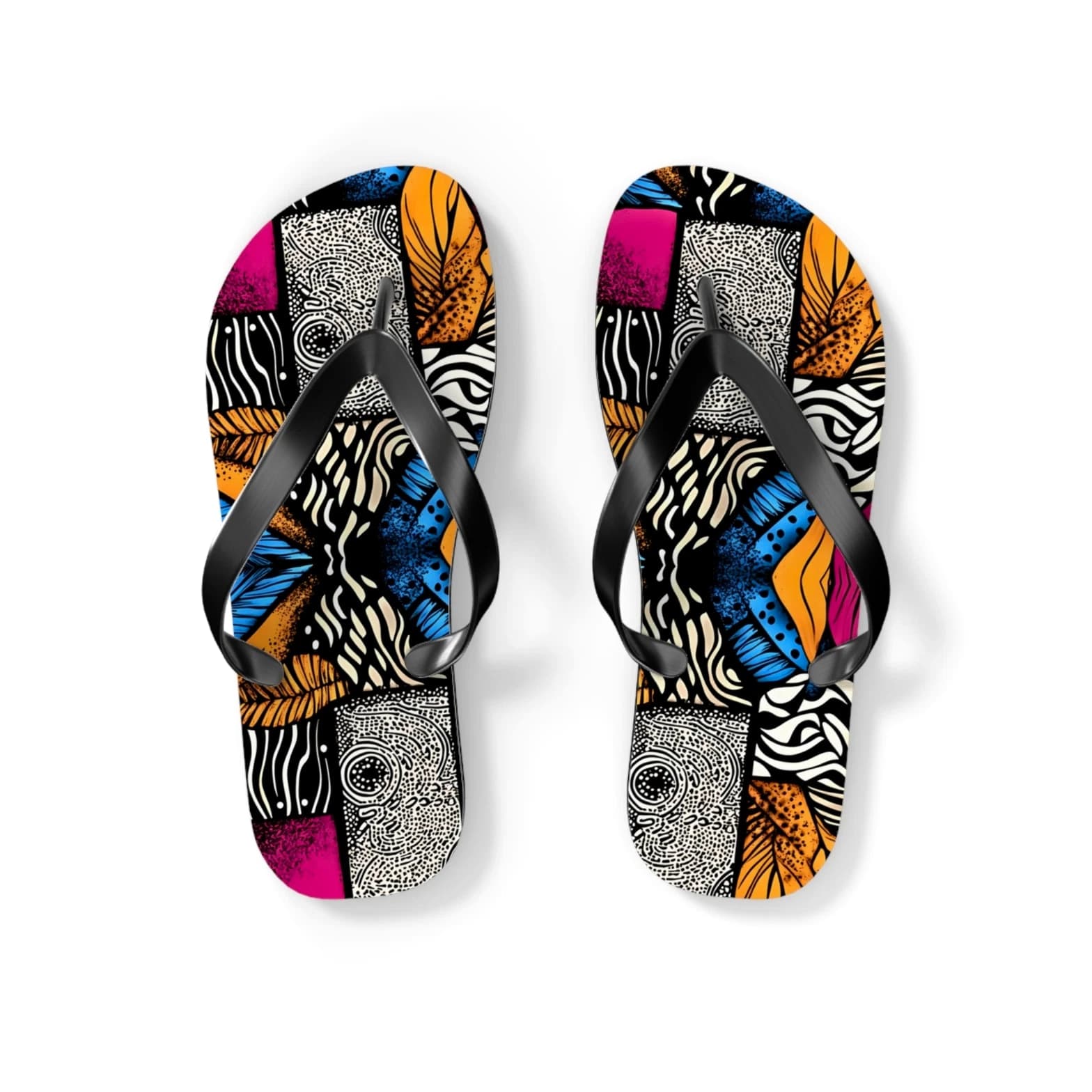 Floral and Feather Flip Flops | Beach Sandals Summer Footwear Poolside Style