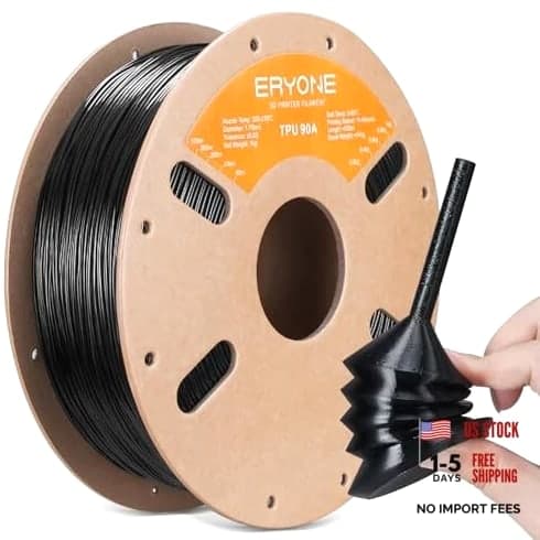 TPU Filament 1.75mm +/-0.03mm, Flexible TPU 90A 3D Printer Filament 1KG Black