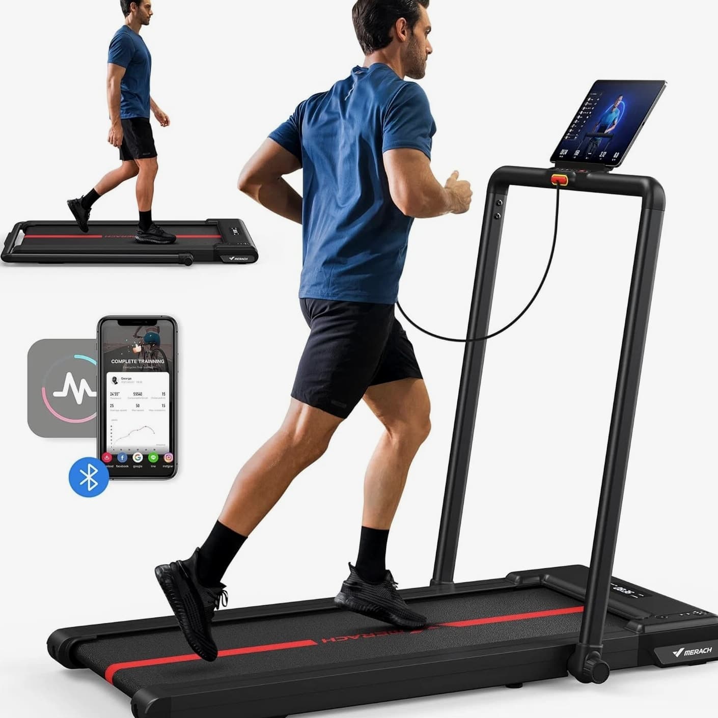 MERACH T05 2.5HP Smart 2 in 1 Folding Under Desk Treadmill Walking Pad