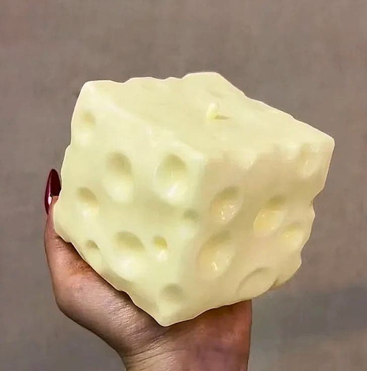 Jumbo Cheese Cube Stress Ball Shapeable Fidget Toy