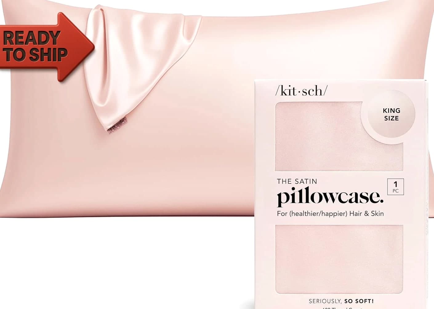 Satin Pillowcase King Size, Softer than Silk Pillow Cases, Cooling Covers