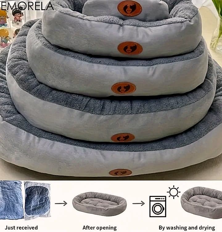 KEMORELA Oval Snuggle Pet Bed for Cats and Small Dogs