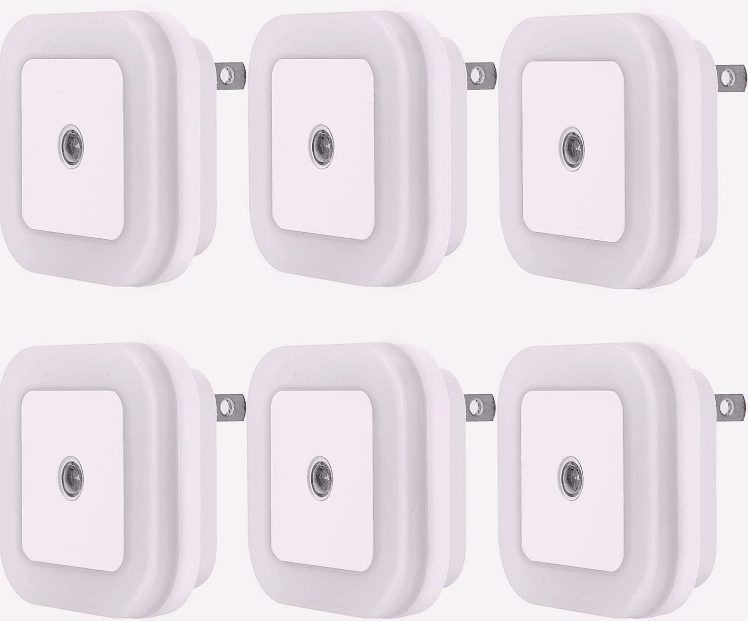 Uigos LED Night Light with Dusk to Dawn Sensor, 6-Pack
