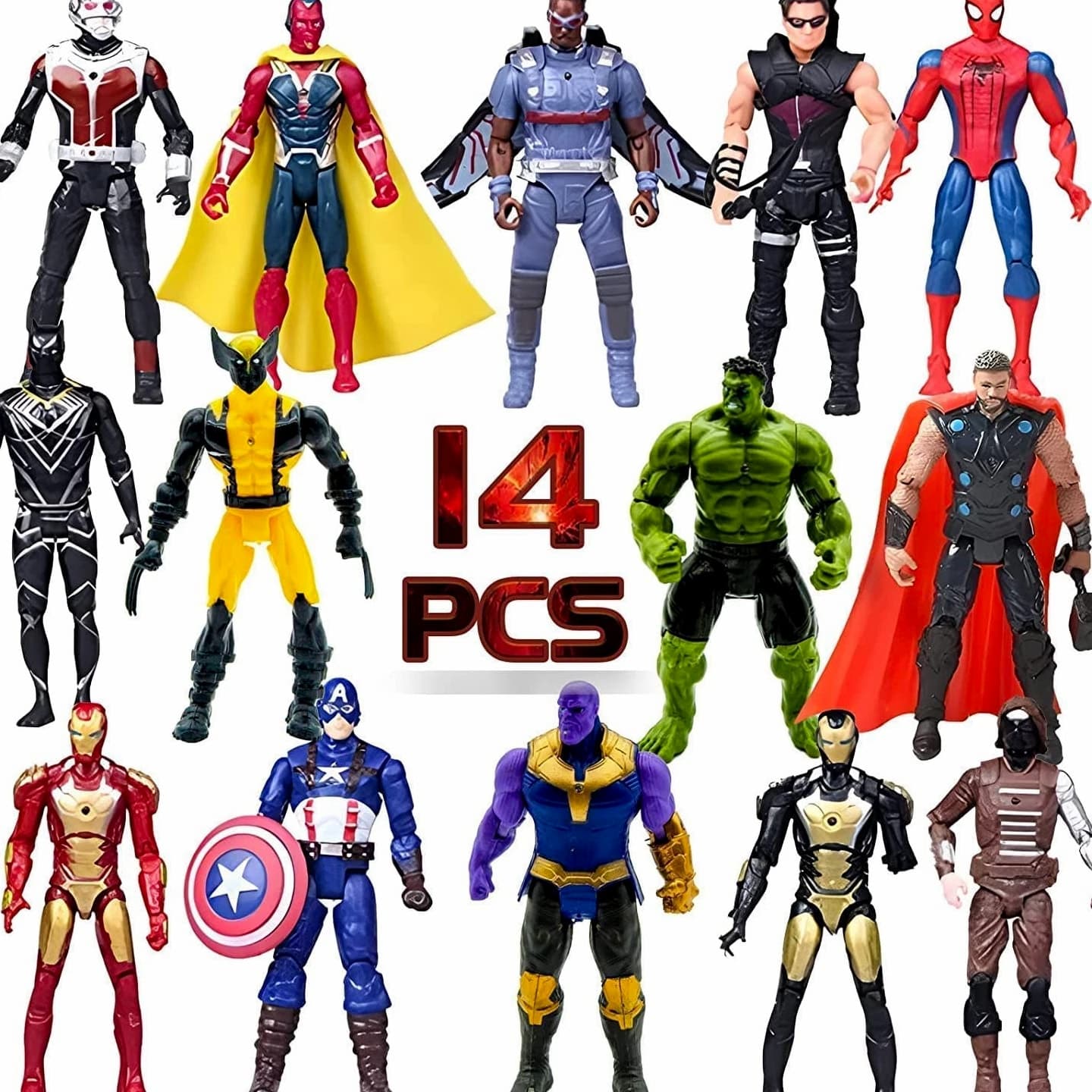 MUKSSE 14 Pcs Big Set Superhero Action Figures – Collectible Models 6.5-inch...