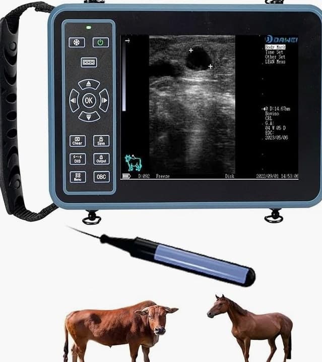 DAWEI Handheld Vet Ultrasound Machine Scanner 6.5MHZ Rectal Probe