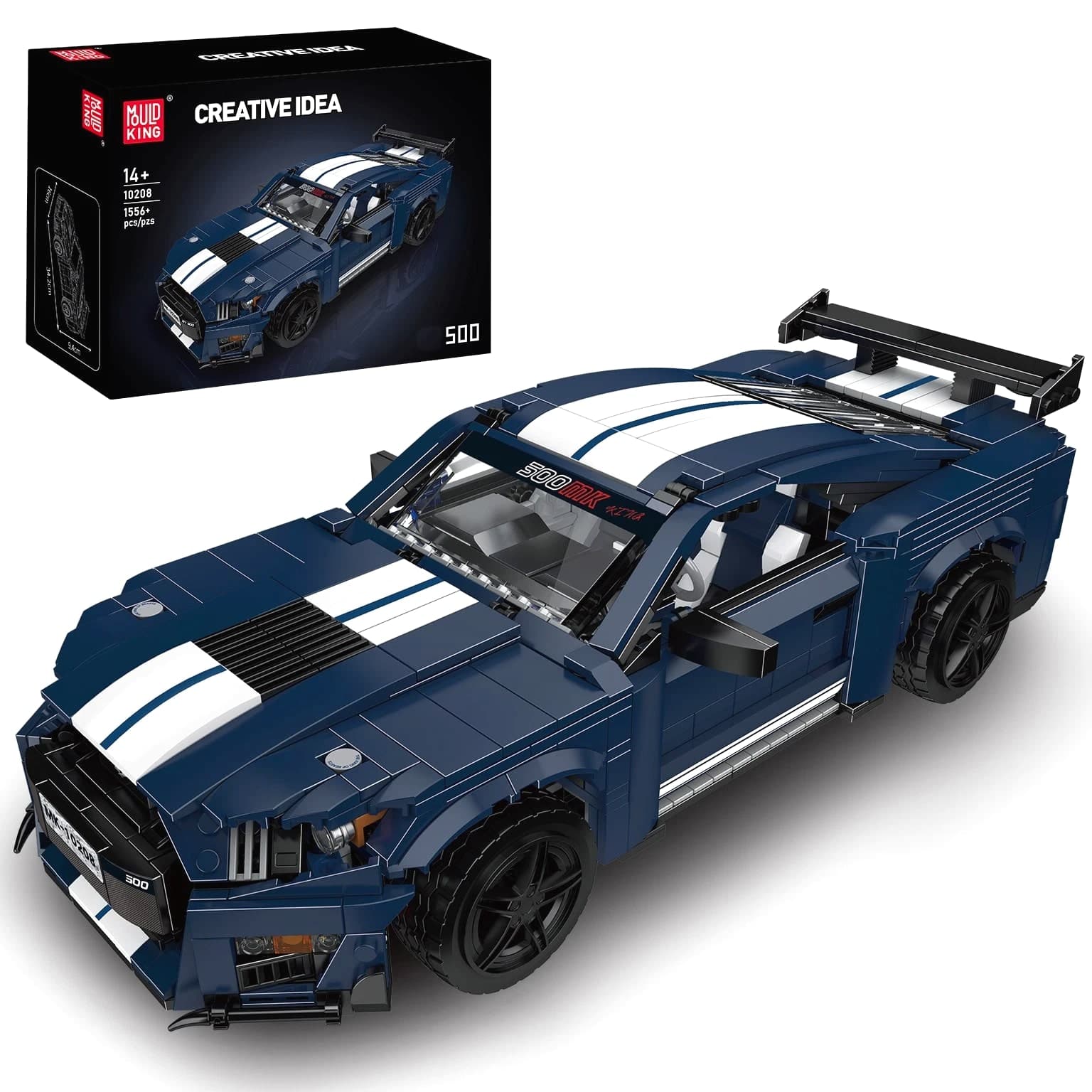 Mould King 10208 Blue Sports Car Supercar Building Block Toy Collection Static