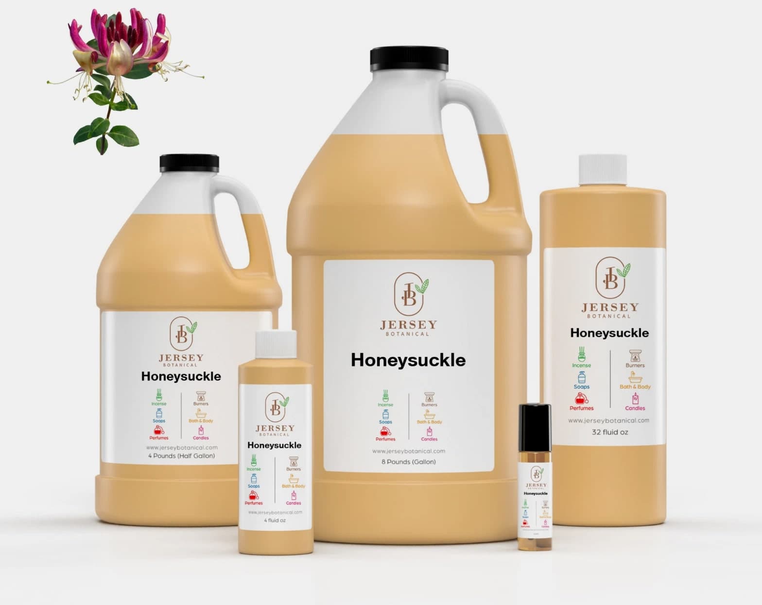 Honeysuckle Fragrance Oil for Candle, Soap Making & Incense Burner - Pure 100% Grade