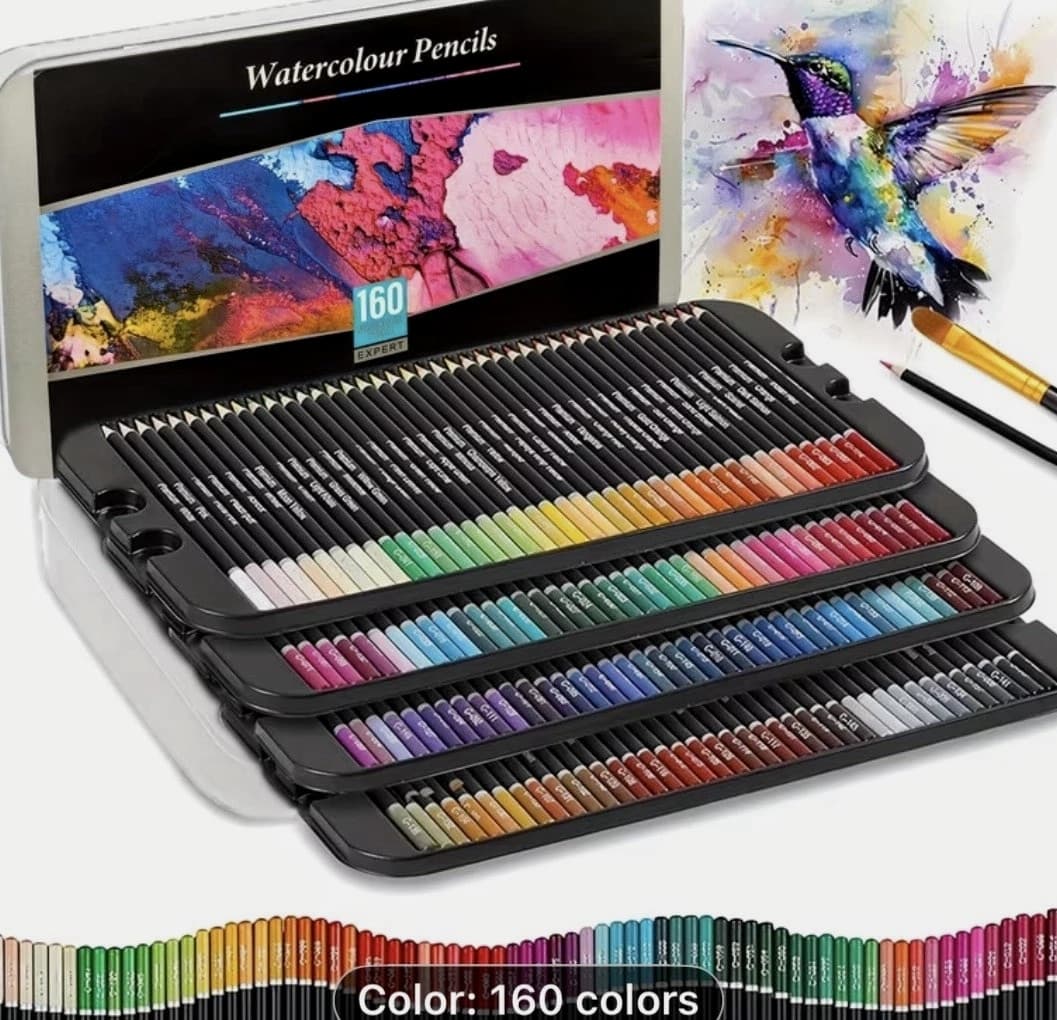 160 Watercolor Pencils in Metal Box - NEW w/ Shipping Included