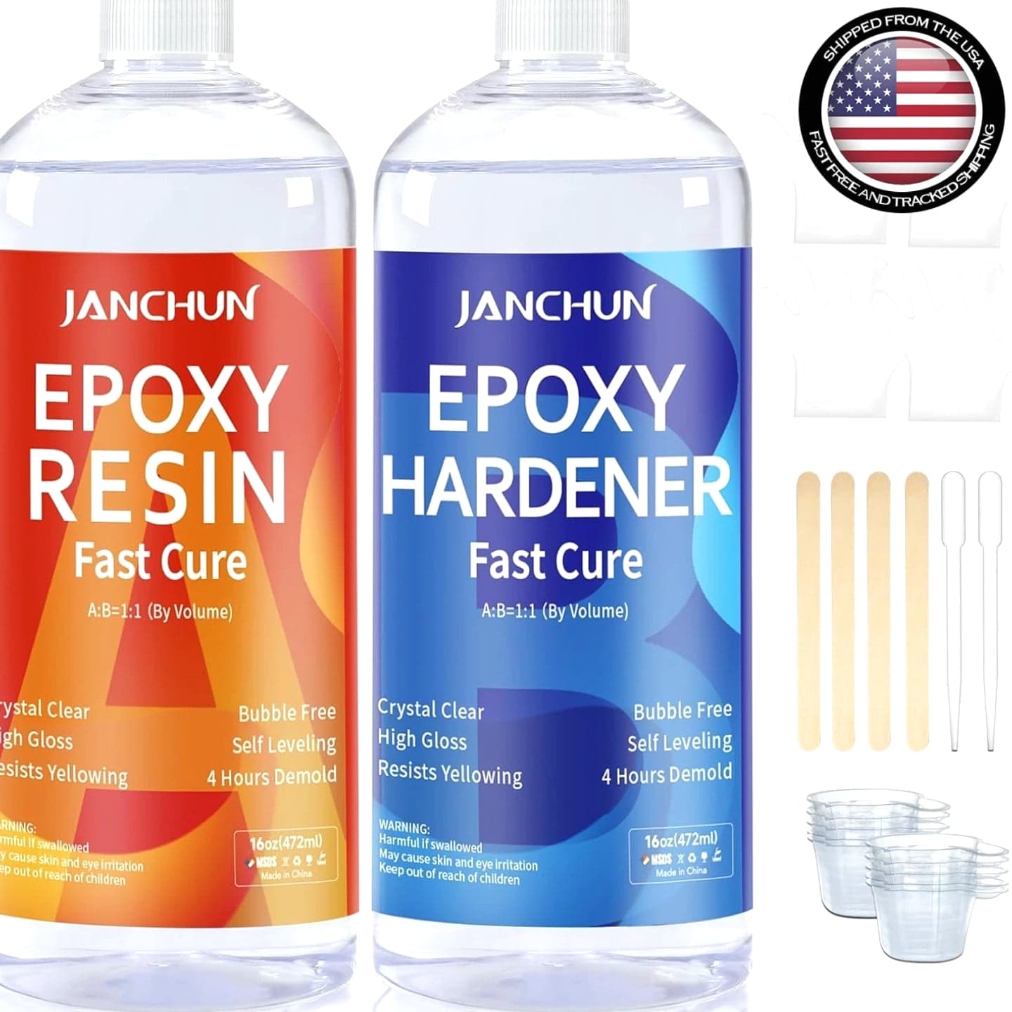 Complete 32oz Epoxy Resin Kit - Self-Leveling, Non-Toxic For Crafts, Jewelry & Art