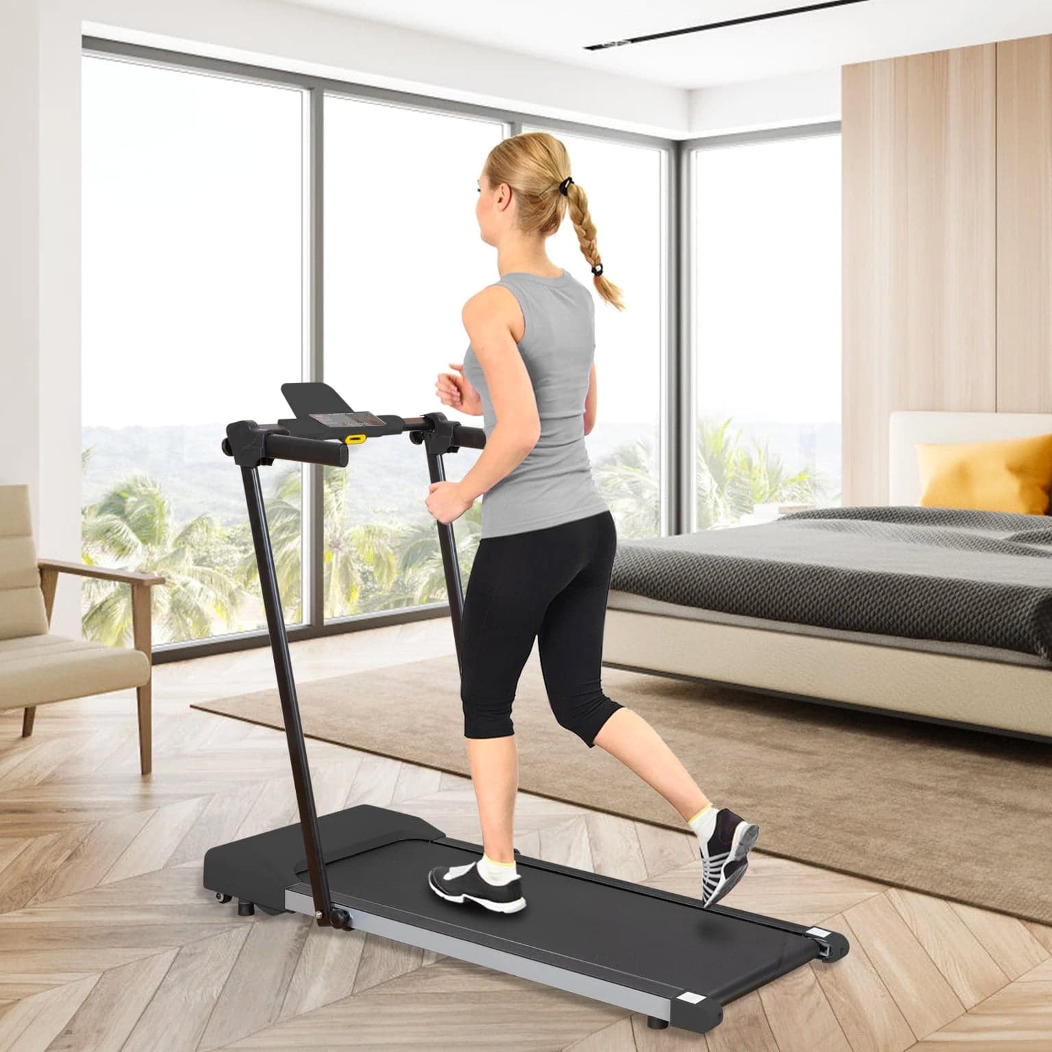 Treadmill with LED Screen Display Home Office Walking & Jogging Running Machine
