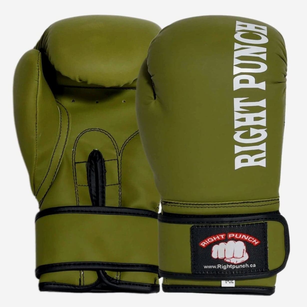 Boxing Gloves Punch Bag Leather Pro Kick Fight Gym Training Mitts Olive