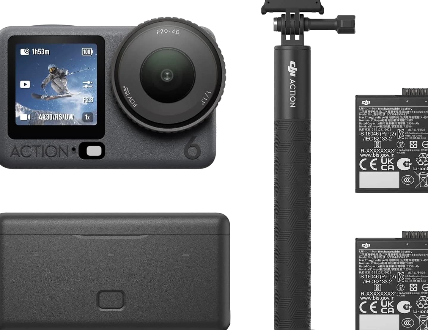 DJI Osmo Action 6 Enhanced Combo - 4K OLED Variable Aperture Action Camera
