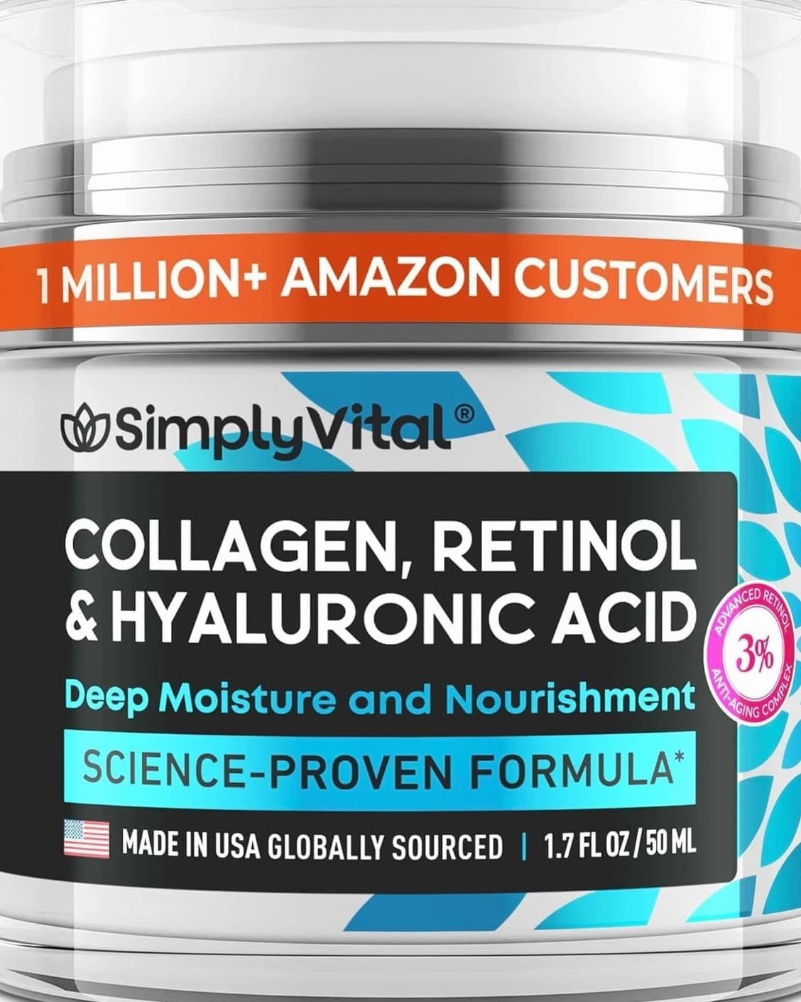 Anti-Aging Moisturizer with Retinol, Collagen & Hyaluronic Acid - Professional Formula