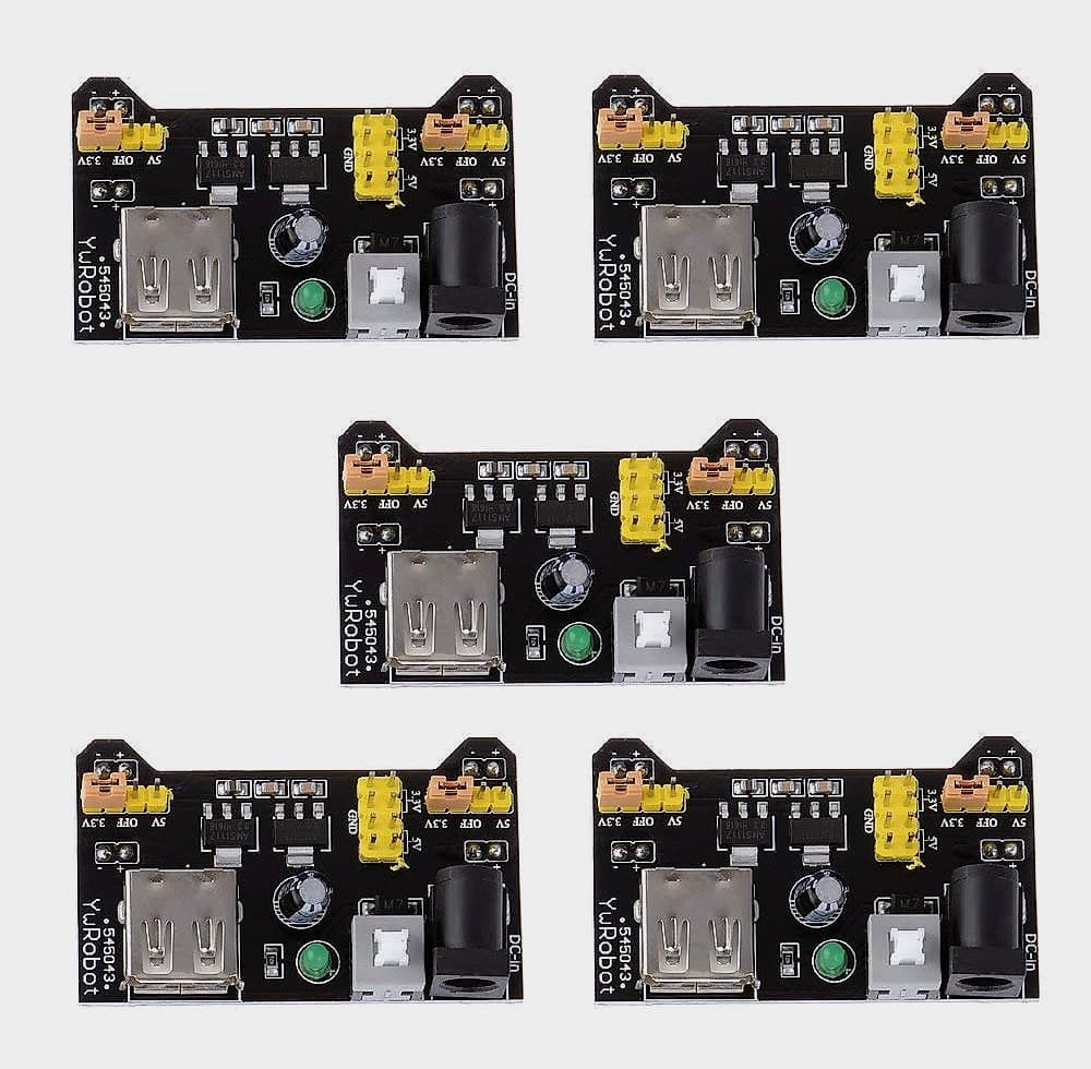 HiLetgo 5pcs MB102 Breadboard Power Supply Module 3.3V 5V