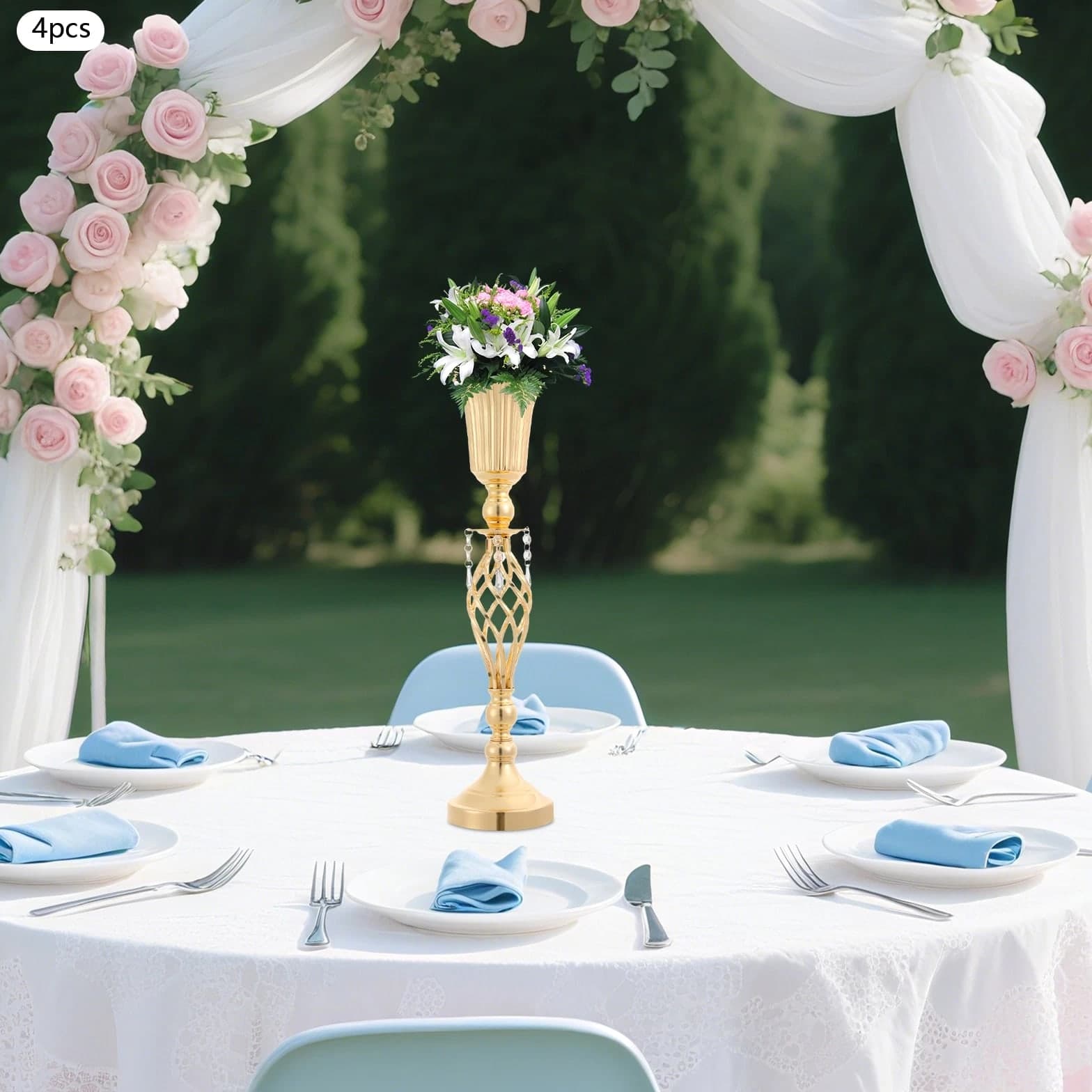 4 Pcs Floral Vases, Floral Decoration Vases, Table Centerpiece Decoration