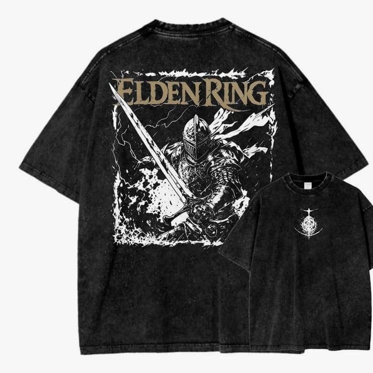 Vintage Wash Soulsborne Inspired Video Game Aesthetic Metal Style