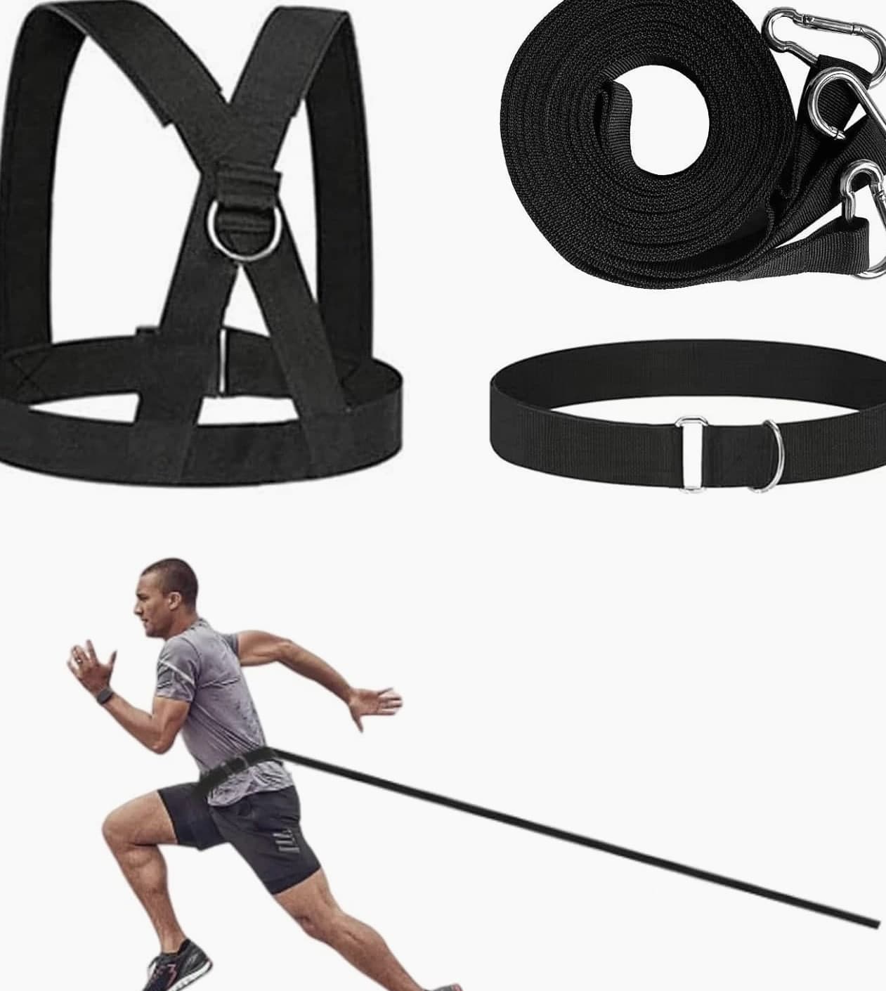 Sled Workout Equipment, Harness Set for Outdoor Training, Tire Pulling Fitness