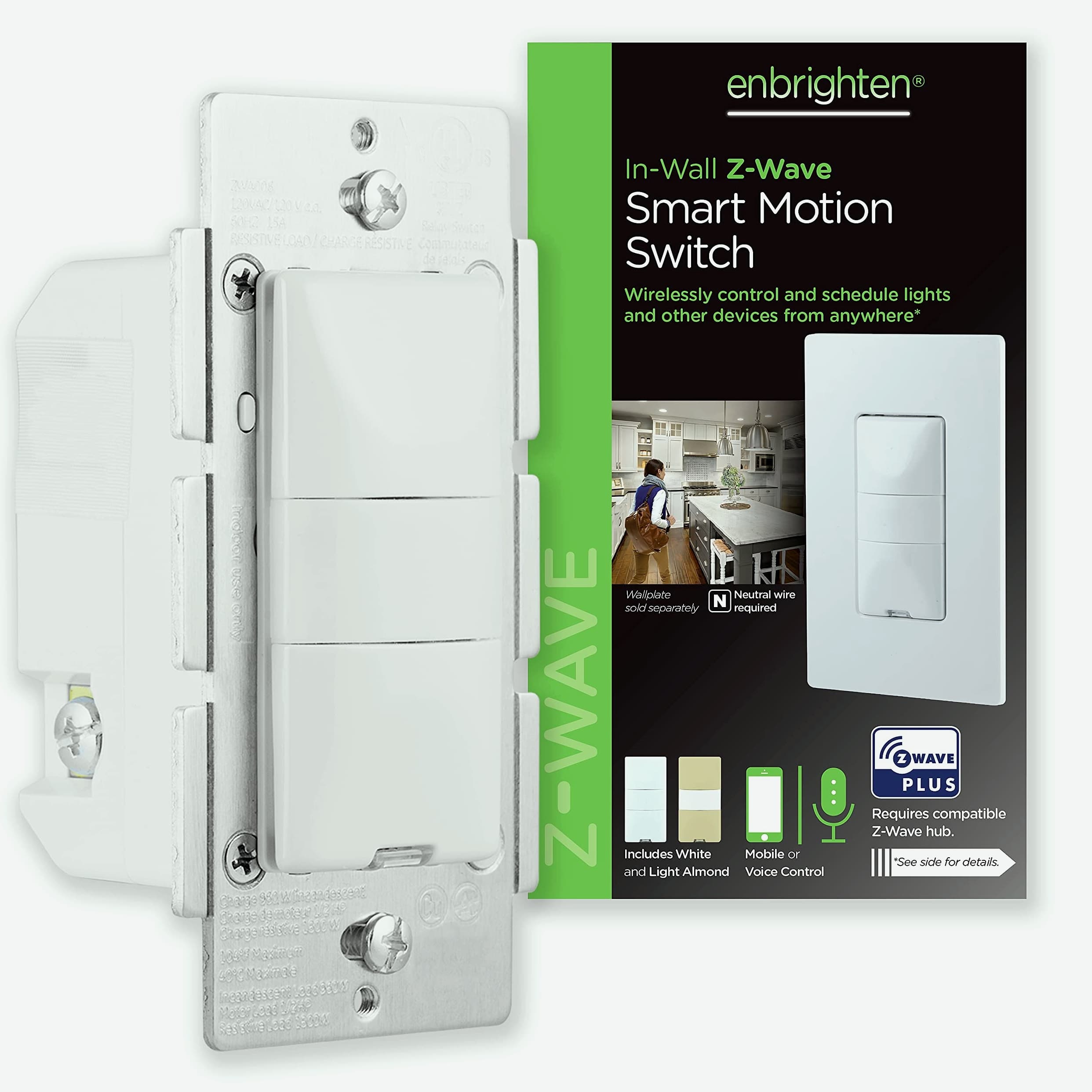 Enbrighten 26931 Z-Wave Smart Motion Sensor Light Switch