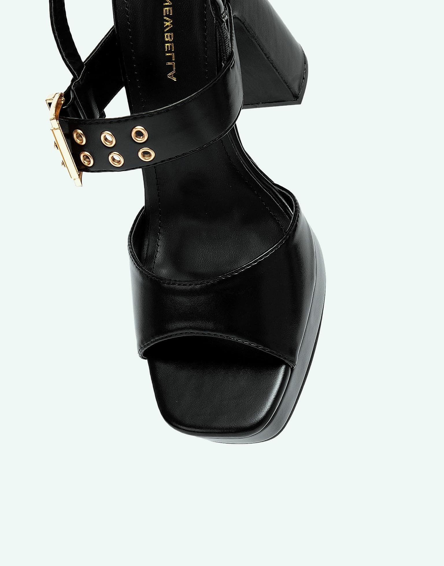 NEWBELLA Block Heel Platform Sandals with Ankle Strap