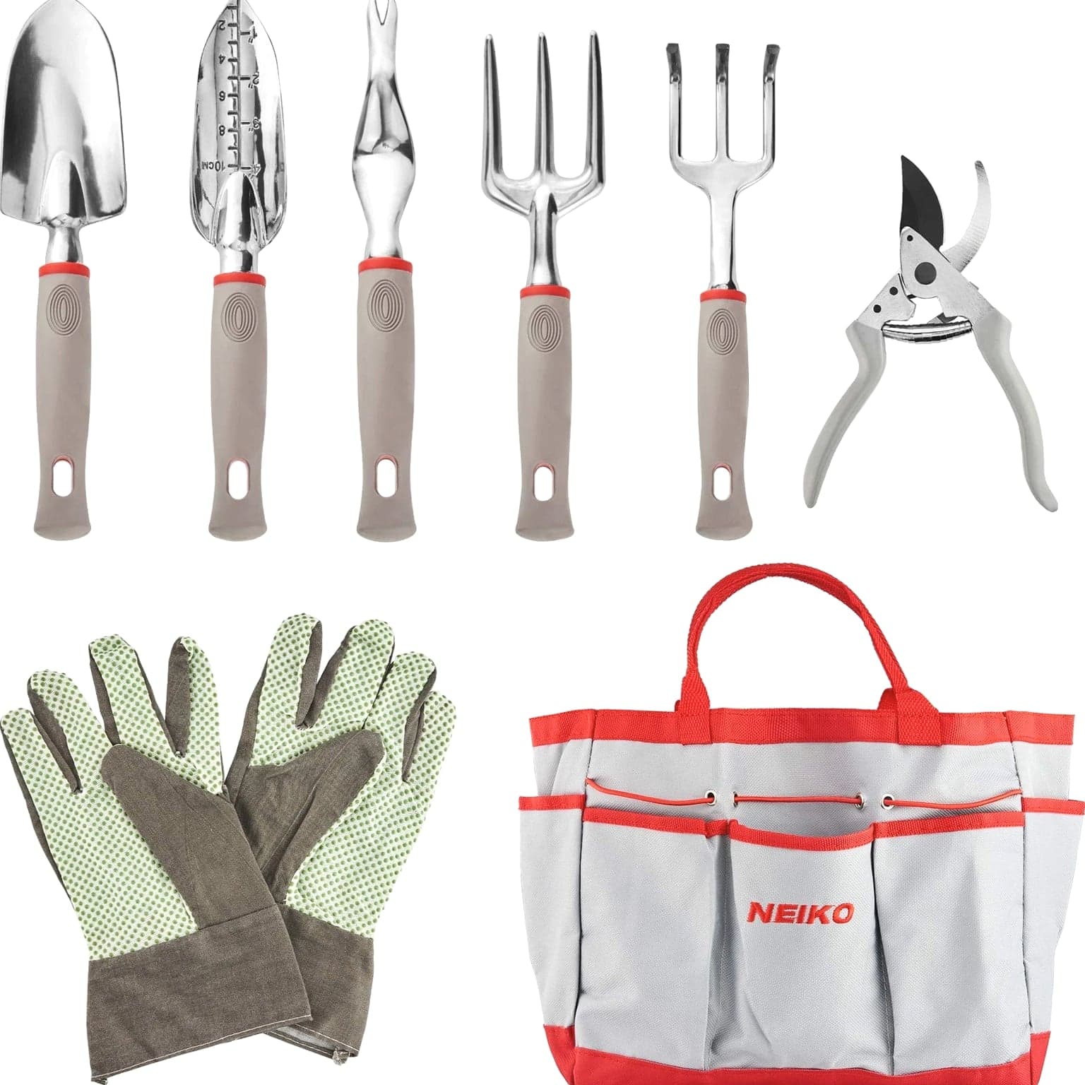 61090A 8-Pc Heavy Duty Garden Tool Set with Storage Bag for Home Gardening