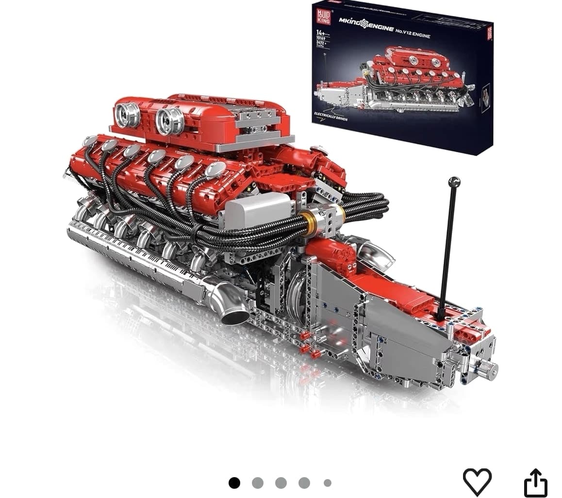 Mould King V12 Engine Building Block Set 13142, 2685pcs Electric Powered