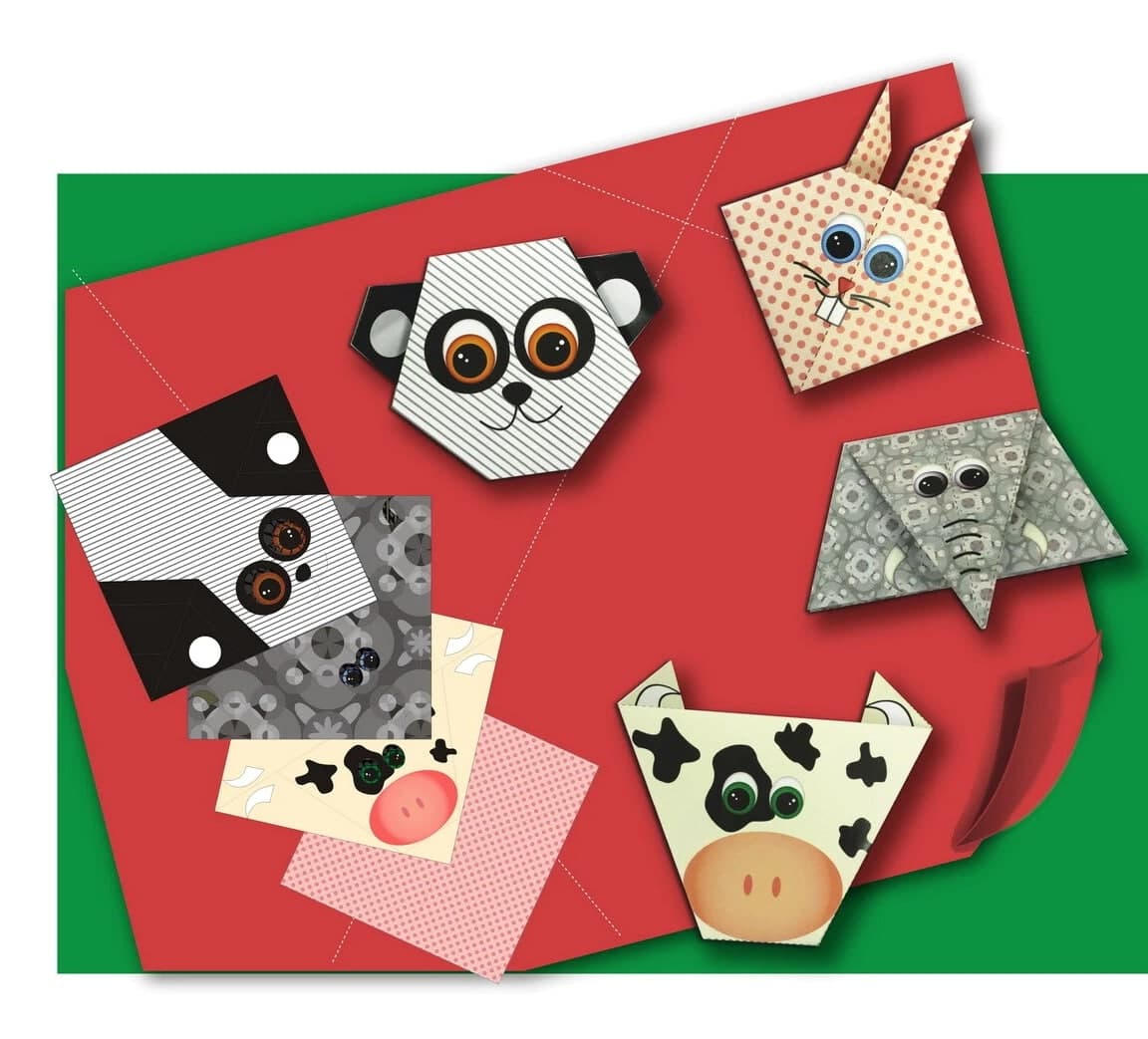4 Sets Origami Folding Paper DIY Instructional Animal Craft Paper - 4 Patterns
