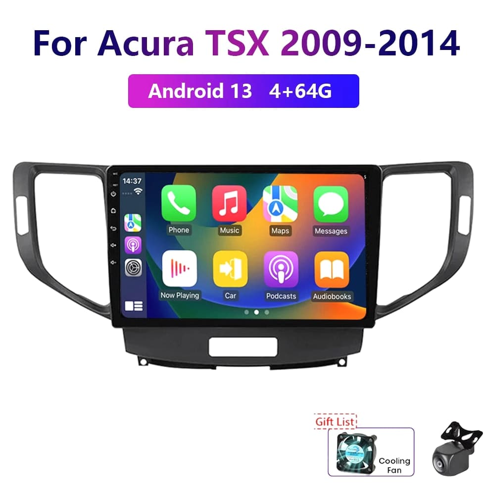 Wireless Carplay 4-64GB Android 13 For Acura TSX 2009-2014 Car Stereo Radio GPS
