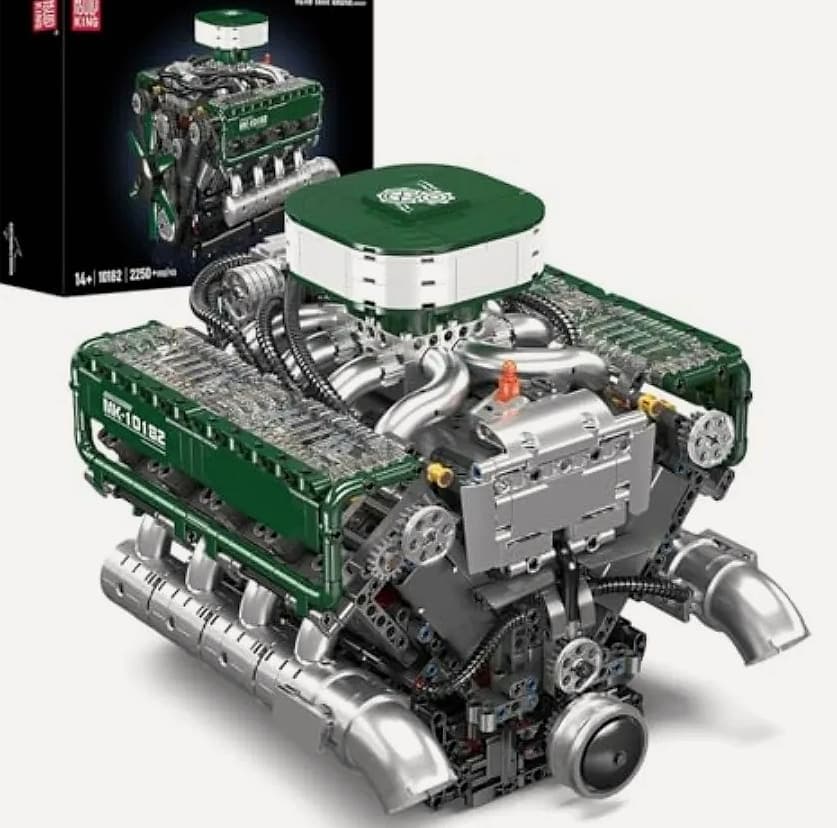 Mould King 10182 V8 Engine Building Blocks with Motor