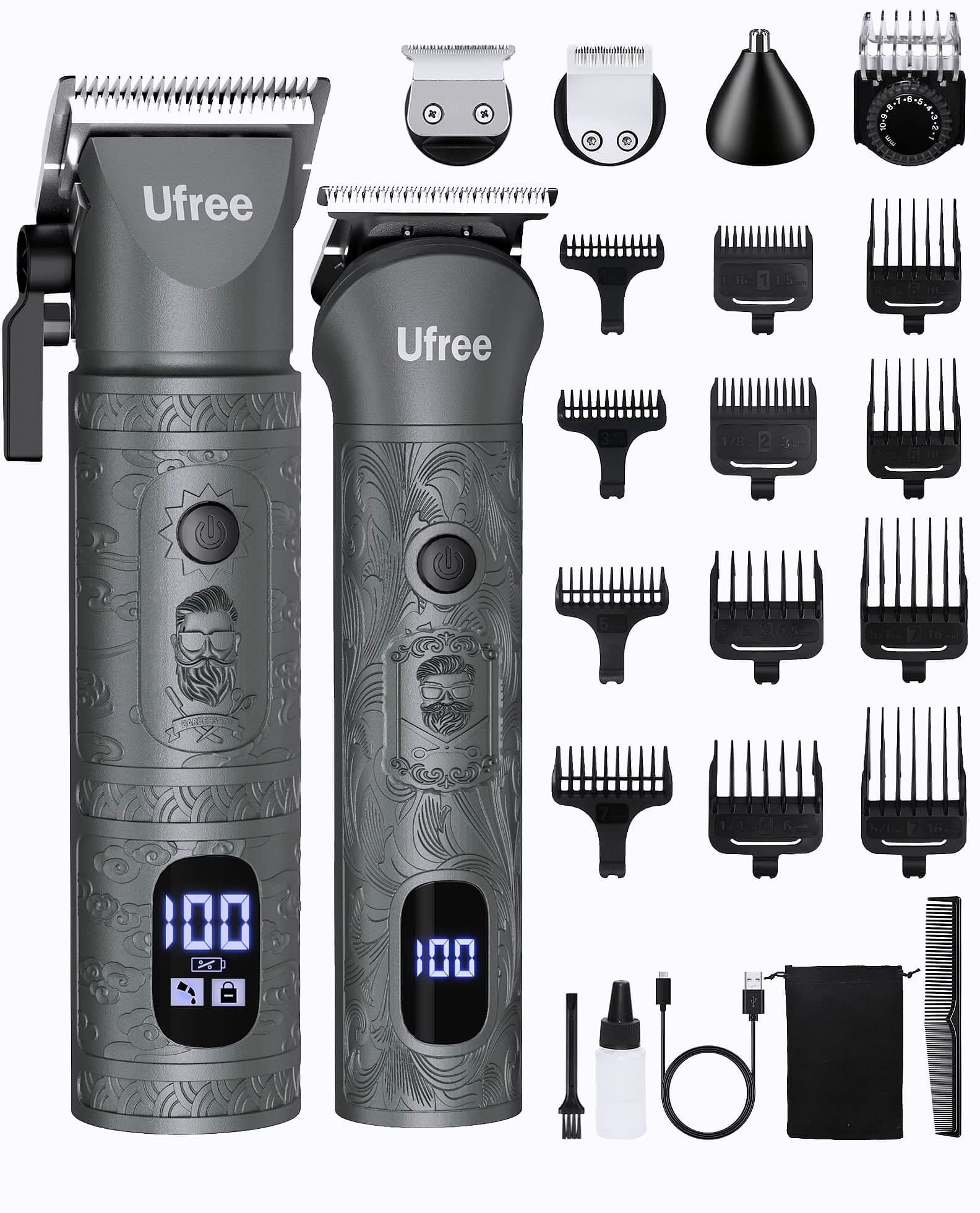 Ufree Cordless Beard Trimmer and Hair Clipper Grooming Kit