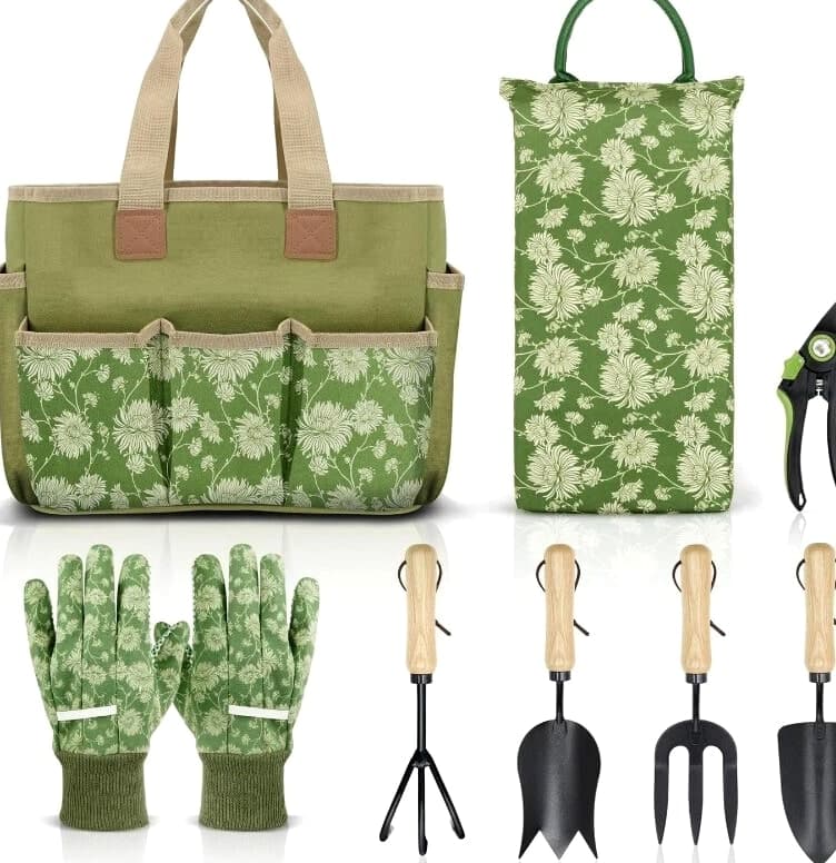 Home Garden Tools Set - 8 Piece Heavy Duty W/ Wooden Handle Durable Women Men New