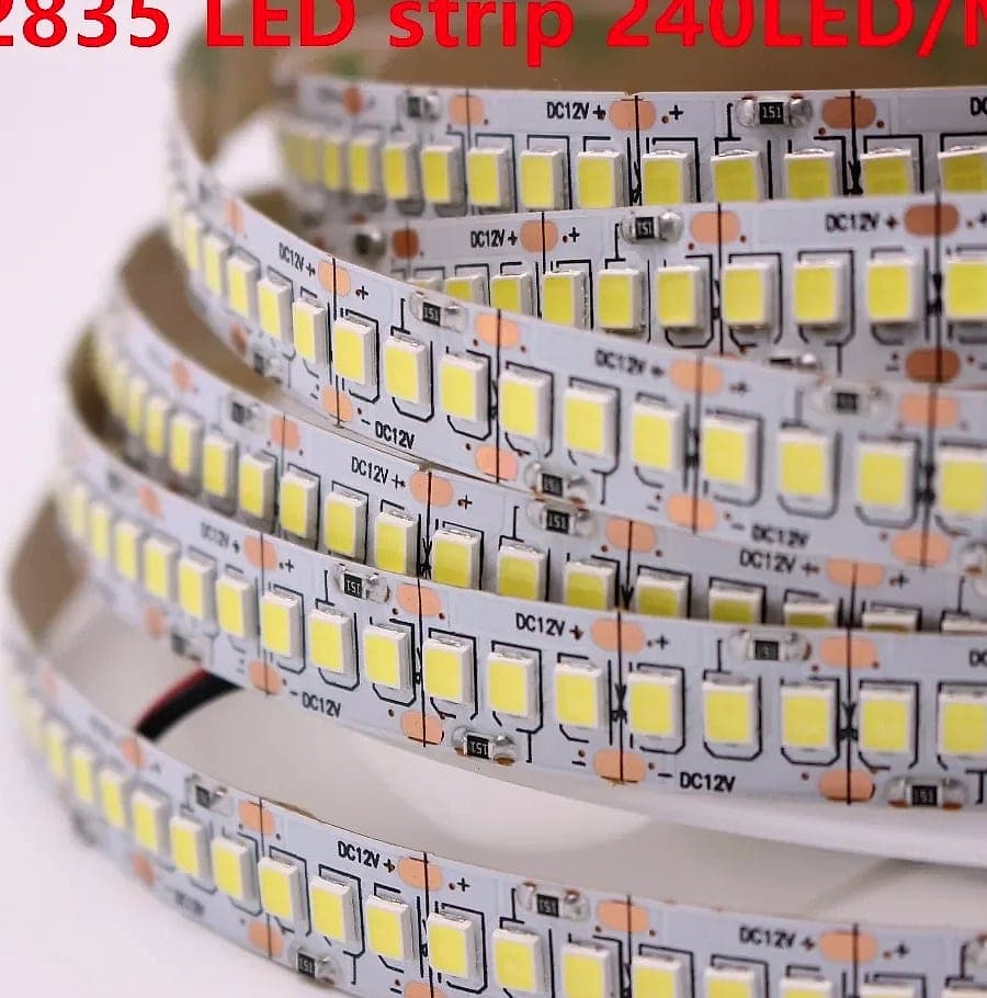 Taslauk 10mm PCB 2835 SMD LED Strip 240 leds/m 12V/24V