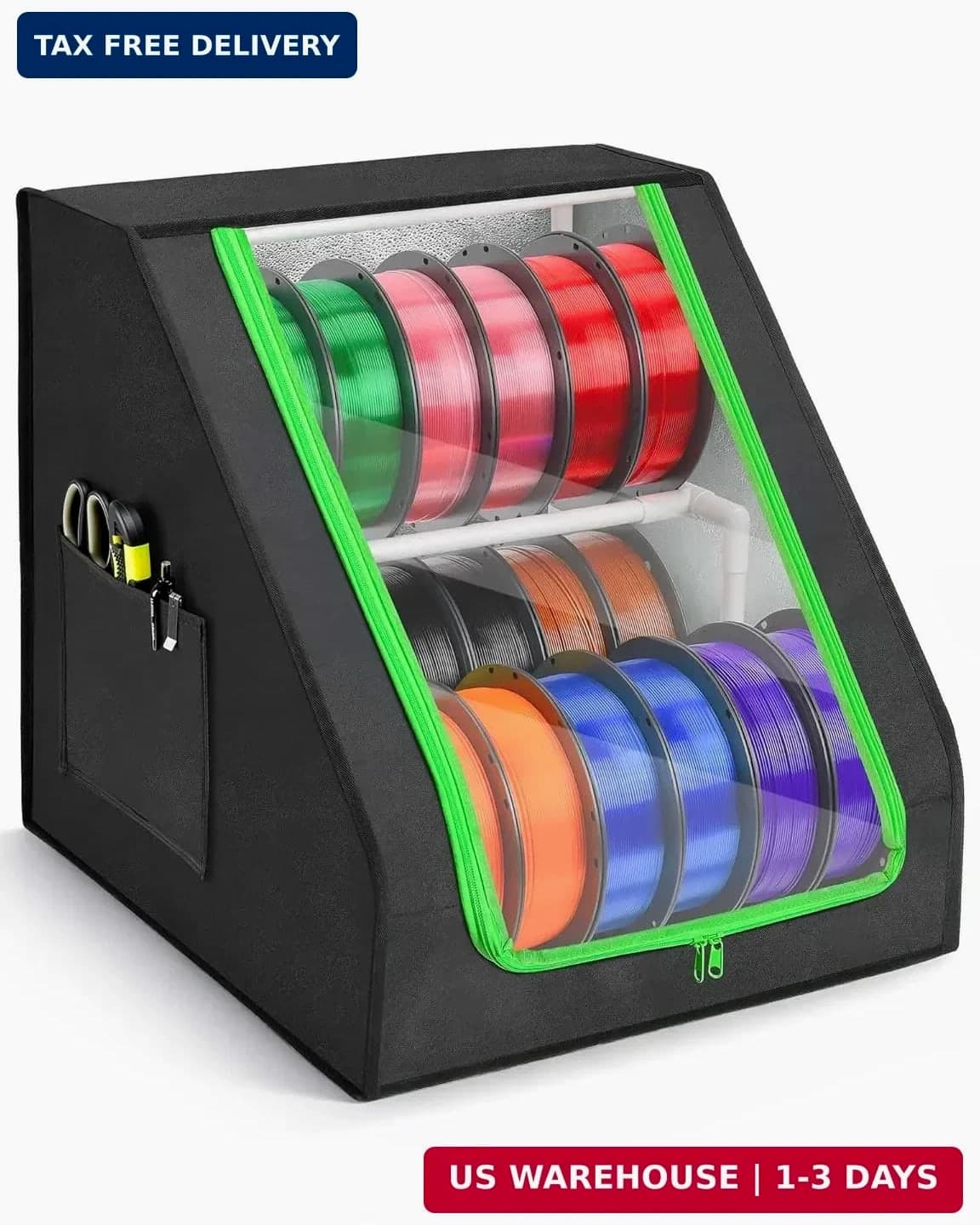 3D Printer Filament Storage Box – Holds up to 21 Spools, 2-Tier Filament Rack