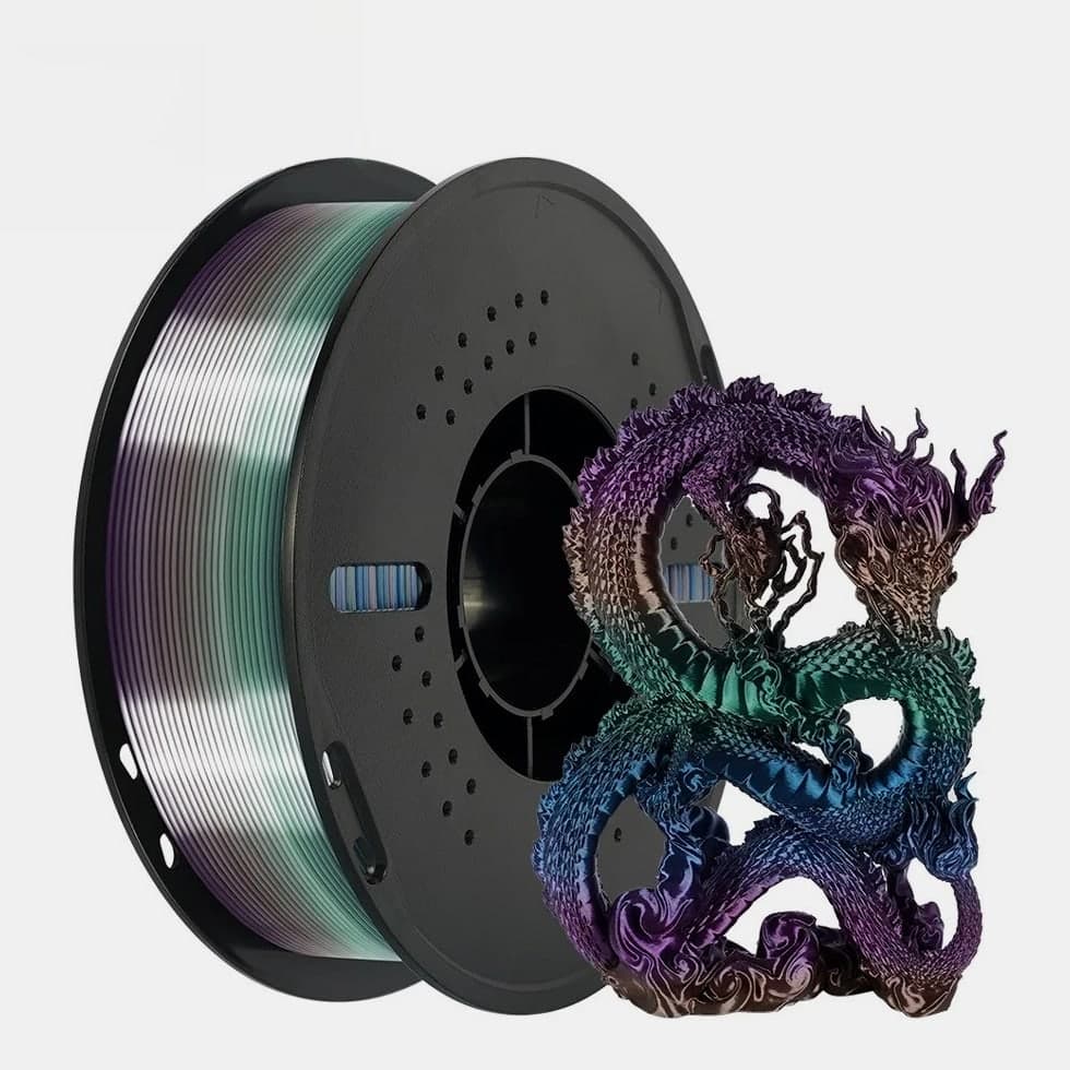 Rainbow Silk PLA Filament 1.75mm 1KG Gradient Color Change 3D Printer Material