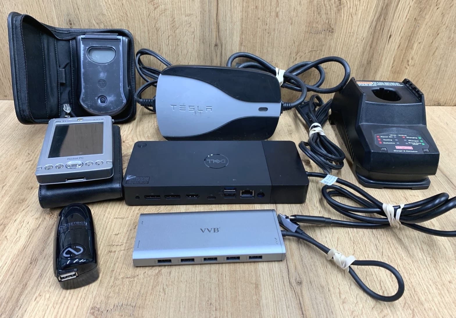 Random Lot of Mixed Electronics & Accessories - Gadgets Tesla Dell, Palm Pilot