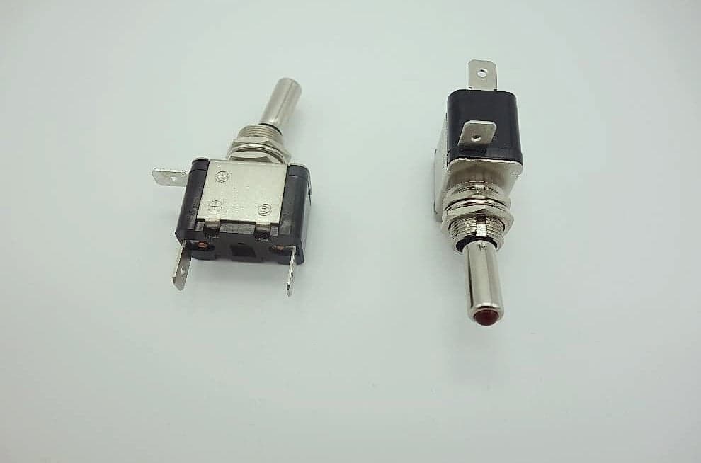 12V 20A Toggle Switch with Red LED Light, SPST Maintained, 2 Pack