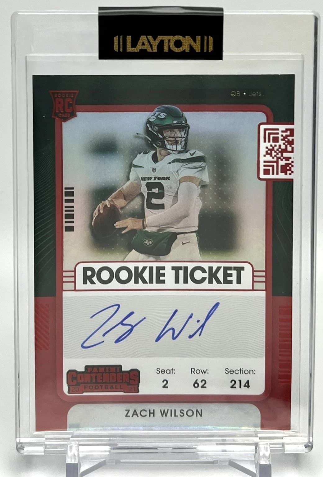 2021 Panini Contenders Rookie Ticket Zach Wilson Auto Red Zone Variation 102
