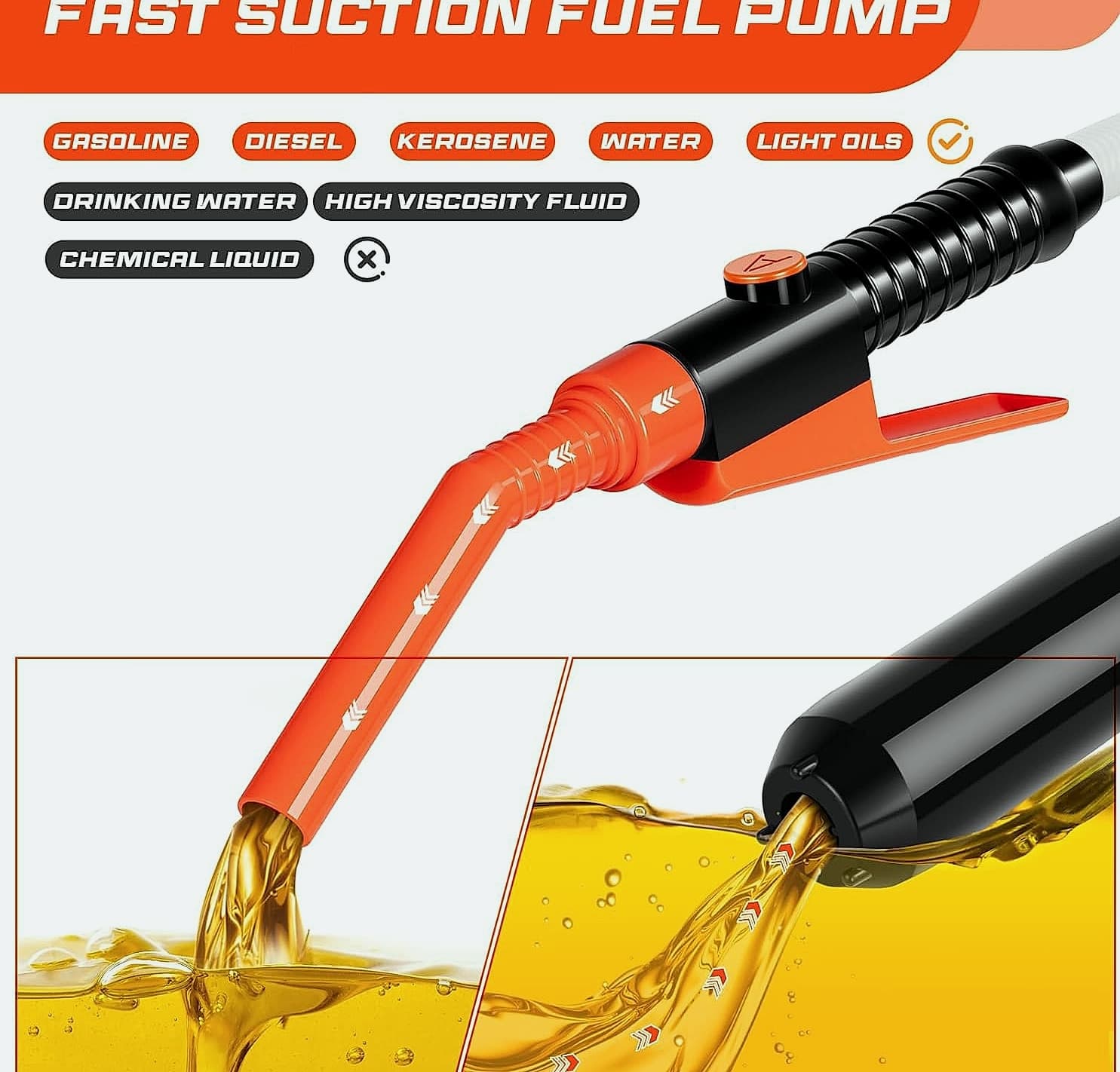 BestCosy 2.4 GPM Electric Fuel Transfer Pump with 47 Inch Hose