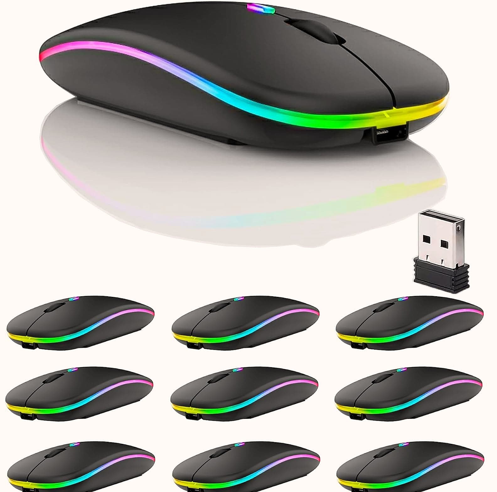 Guiheng Wireless Bluetooth Mouse, Dual Mode Rechargeable