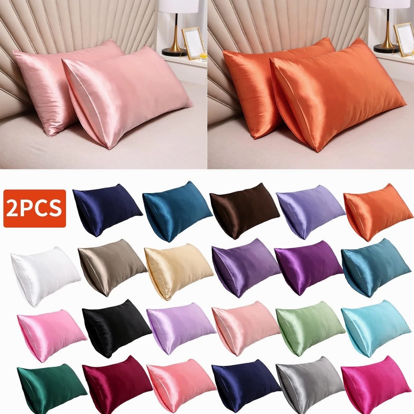 20*30 Inch Soft Breathable Smooth Cooling Mulberry Silk Pillowcase Set of 2
