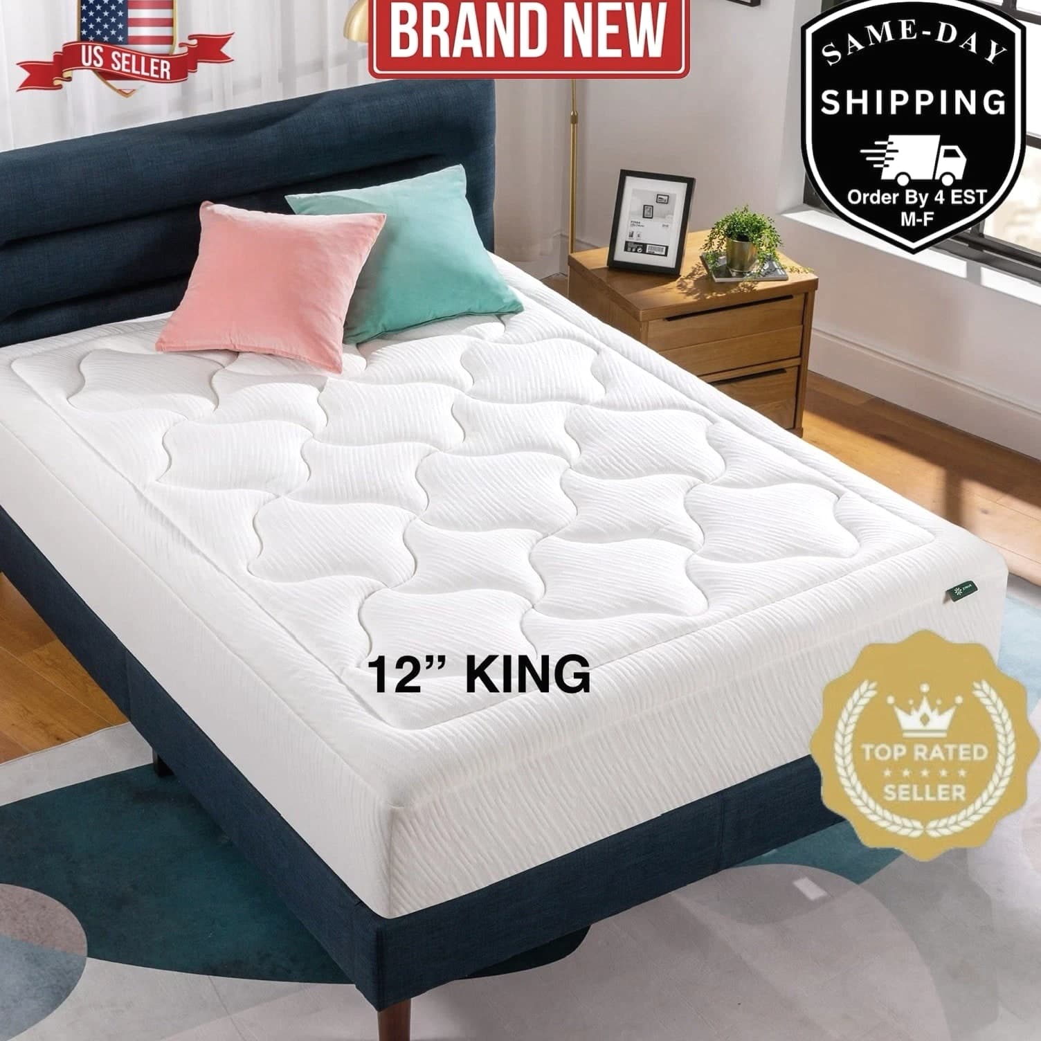 ZINUS 12 Inch Cloud Memory Foam Mattress in a Box King WTC-CMM-1200W