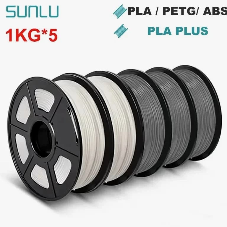 PETG/ABS Filament 1.75mm, 5 Roll, 1KG Neatly Wound Printer Filament for 3D Printer