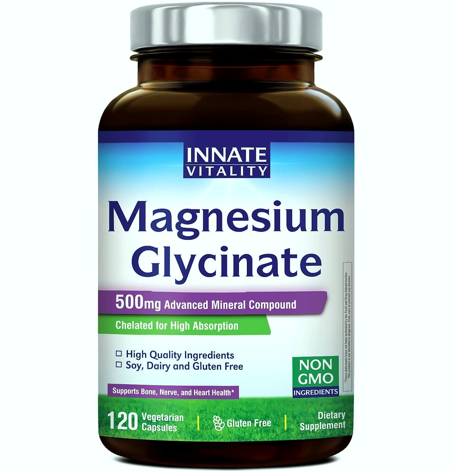 Innate Vitality Magnesium Glycinate 500mg Supplement