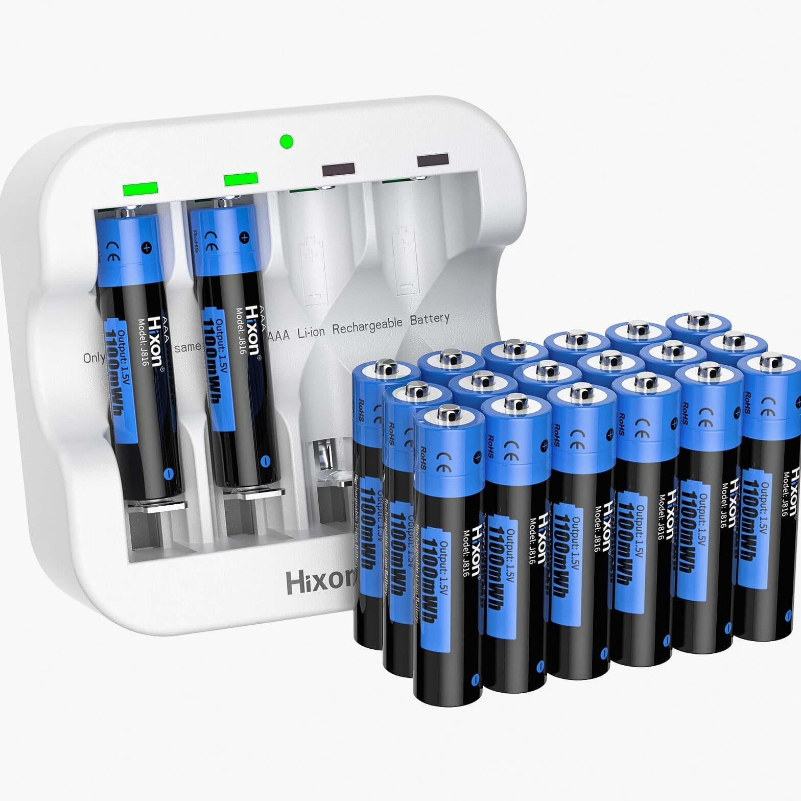 1100mWh Hixon AAA 1.5V Lithium Rechargeable Batteries & Charger High Quality