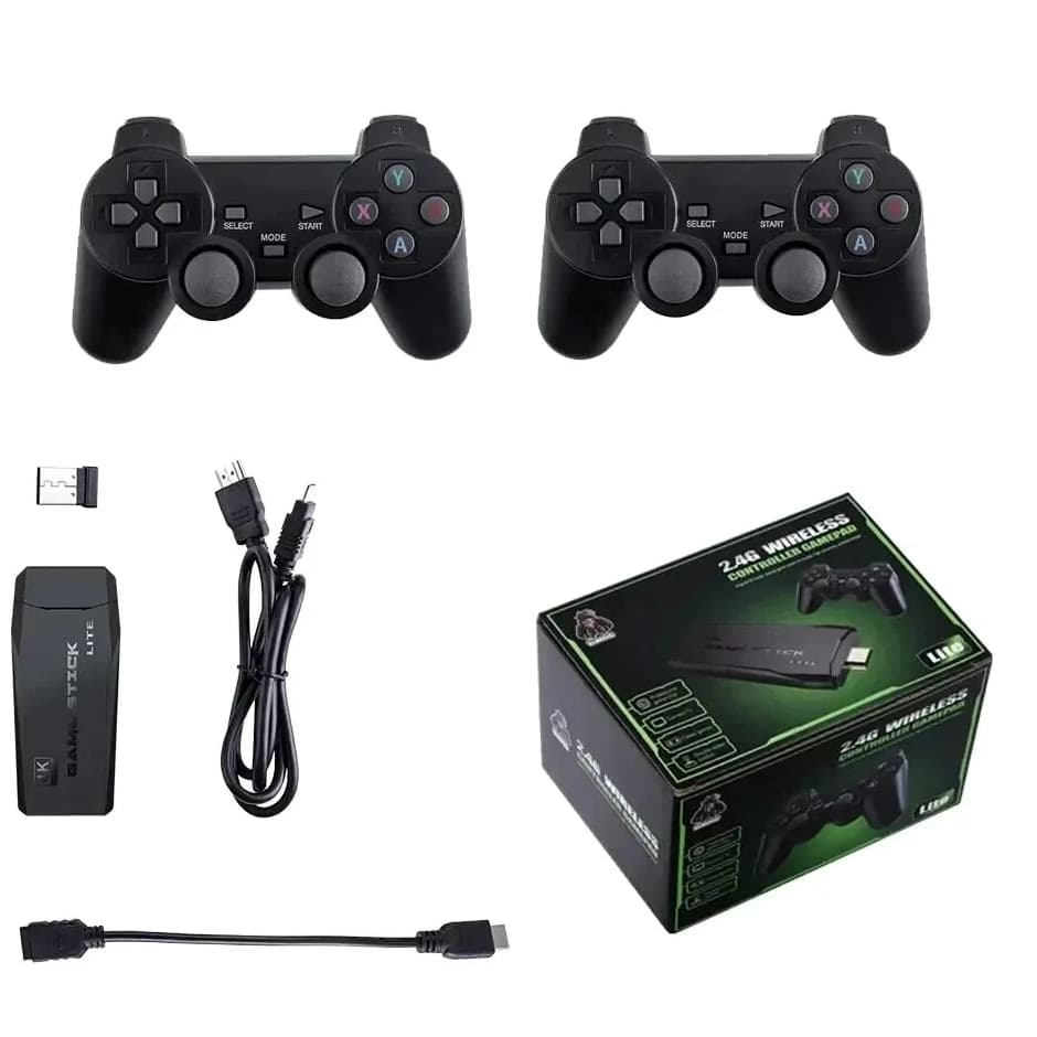 M8 Game Console Built-In 20000 + 64GB Two-Person Wireless Controller 2.4G Joystick