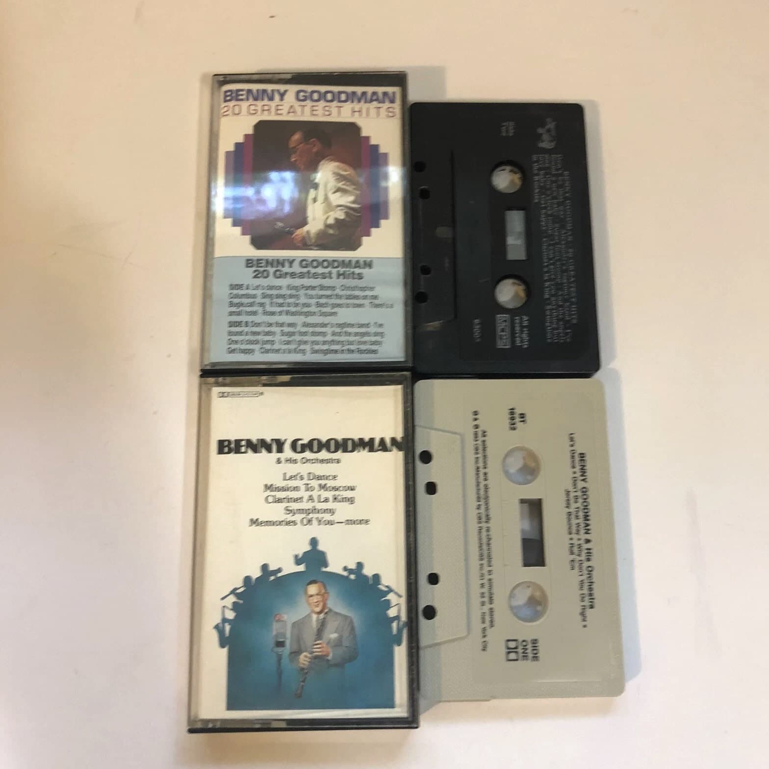 Lot of 2 Benny Goodman Cassettes His Orchestra & 20 Greatest Hits