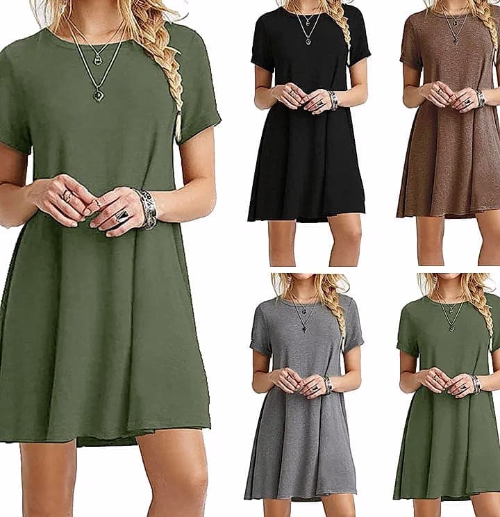 INSTYLISH Women's Casual Print Mini T-Shirt Dress
