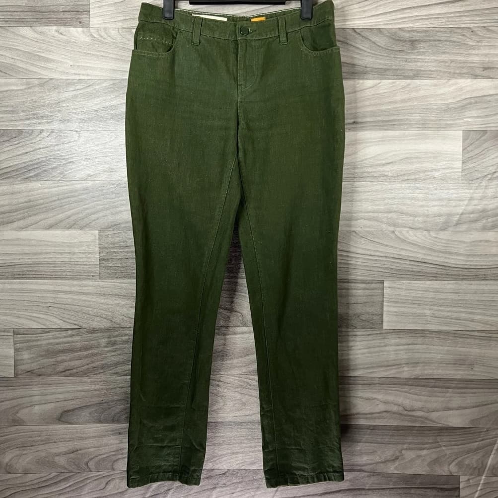 Pilcro & The Letterpress Women's Straight Leg Jeans Green Pockets Medium Wash Size 27