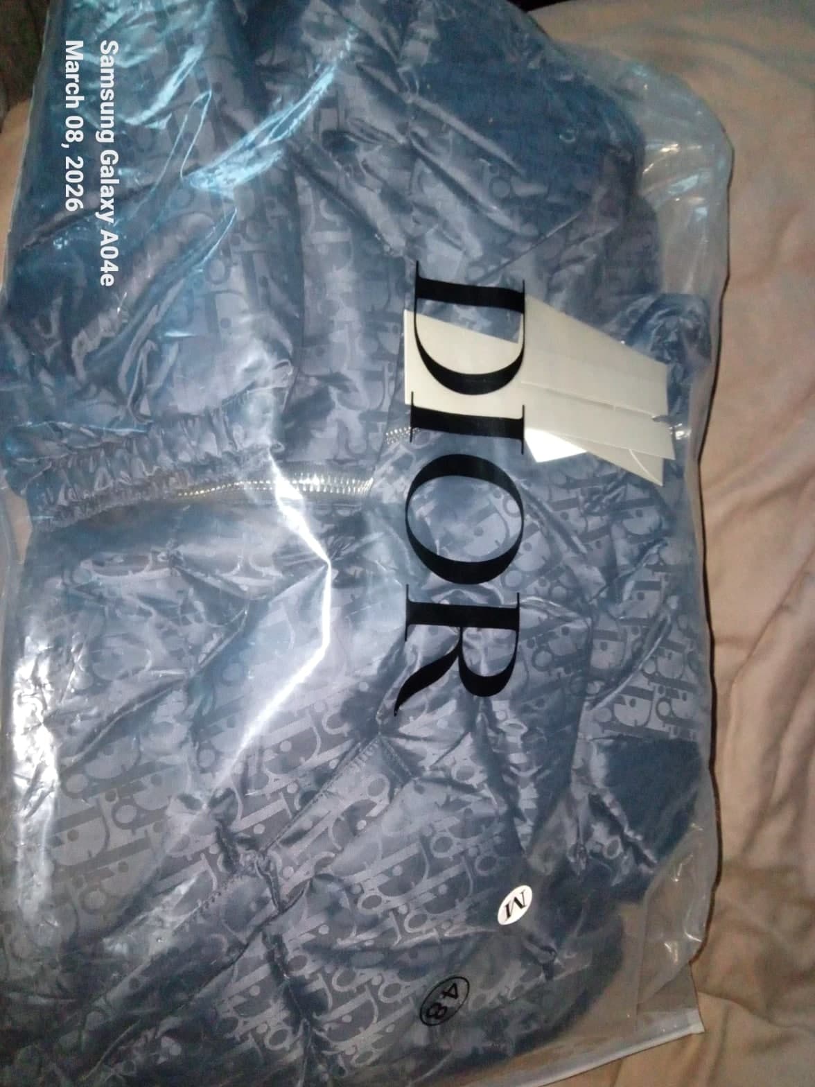 Christian Dior | Light Blue Oblique Puffer Jacket - Size 46