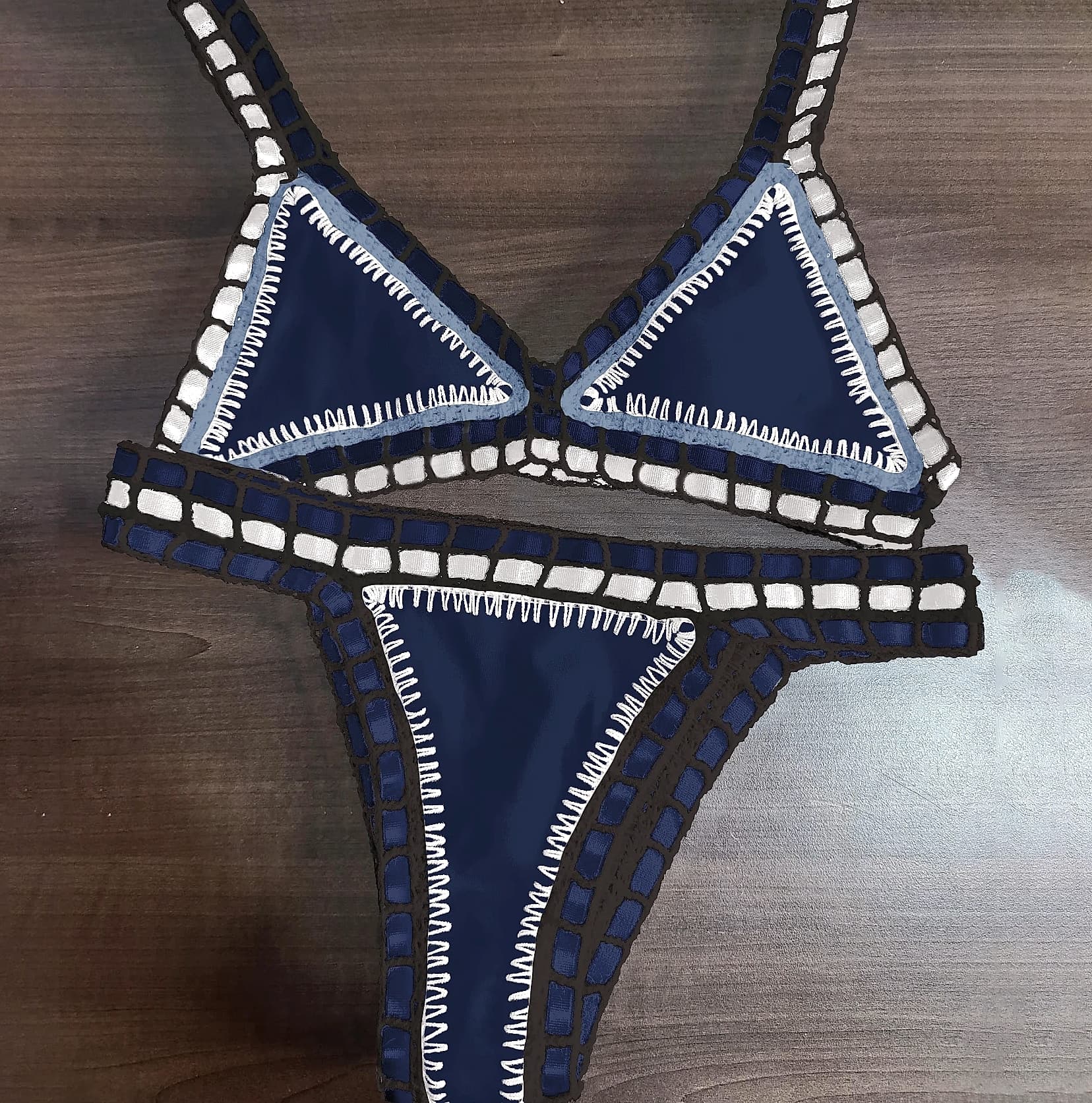 Sporlike Pink Crochet Bikini Set Women Swimwear