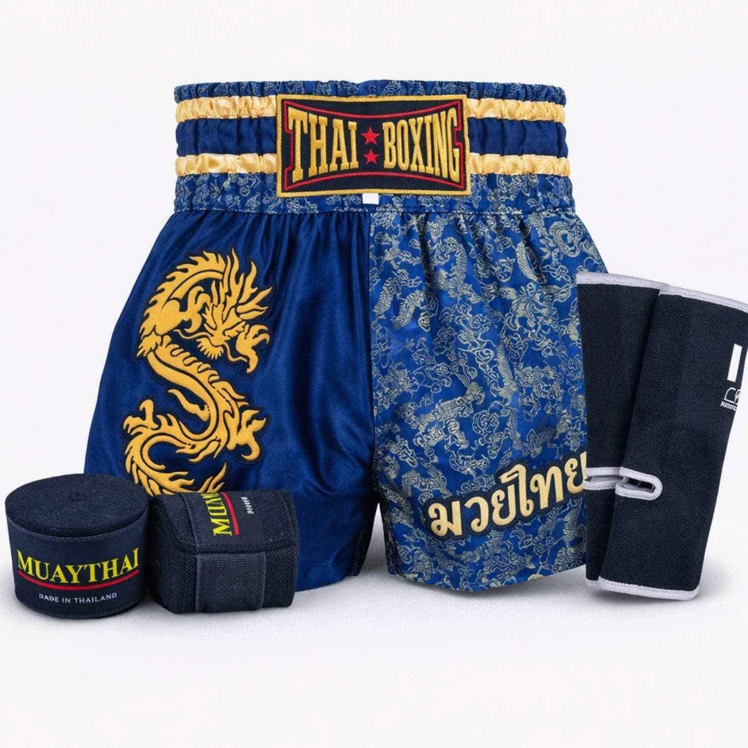 Muay Thai Fight Boxing Shorts Dragon Grappling Starter Kit Set Fitness Gym